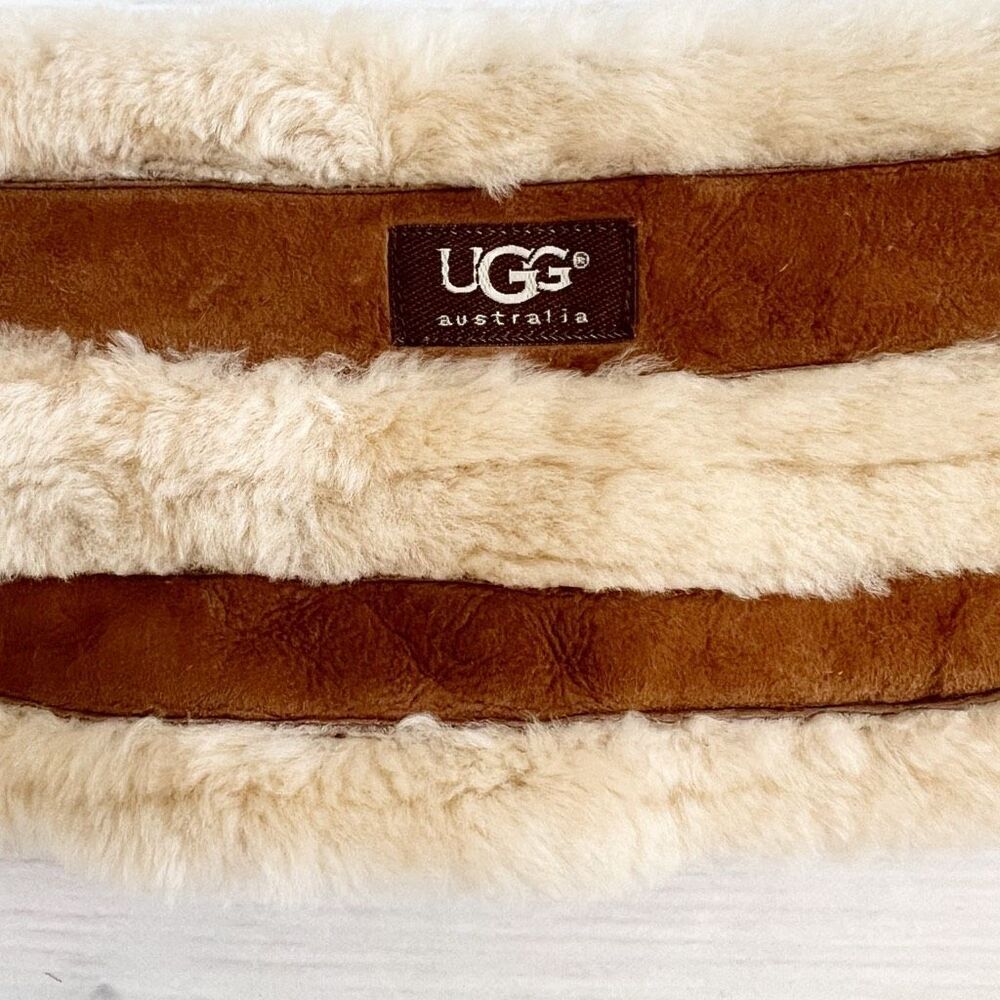 UGG Double Cuff Pull Through Scarf Chestnut Sheepskin - Picture 5 of 8